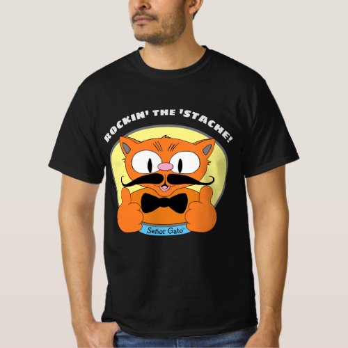 Rockin the Stache Seor Gatoâ Mustache Cat T_Shirt