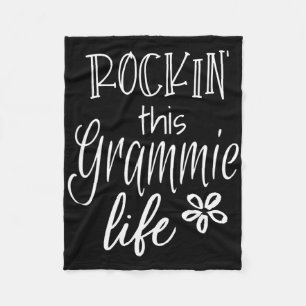 Rockin This Life Grammie Graphic Gift From Kids Gr Fleece Blanket