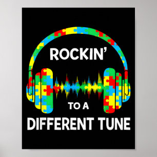 Rockin to A Different Tune Autistic Autism Gamer Poster