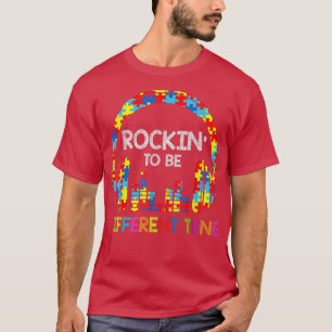 Rockin To A Different Tune Headphone Puzzle Autism T-Shirt