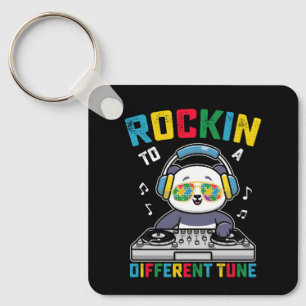 Rockin To A Different Tune Panda Autism Awareness Keychain