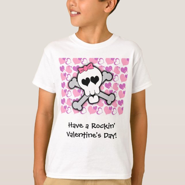 Rockin' Valentine Skull T-Shirt (Front)
