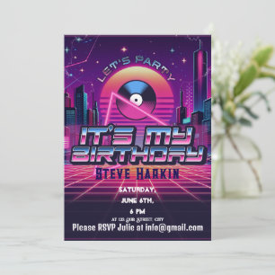 Rockin Vaporwave Party Invitation