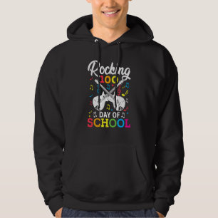 Rocking 100 Days of School Music Item Guitar Graph Hoodie