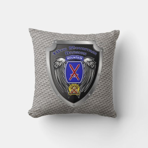Rocking 10th Mountain Division Throw Pillow