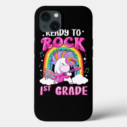 Rocking 1st Grade Electric Guitar Unicorn Rainbow  iPhone 13 Case