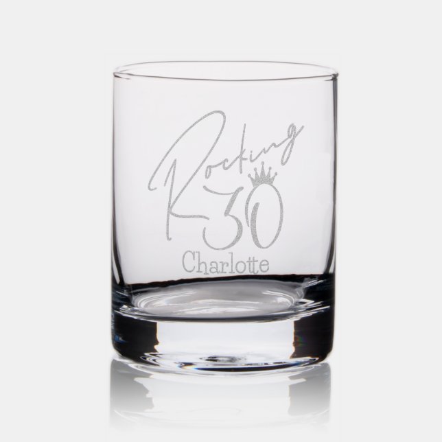 Rocking 30 Thirtieth Birthday Personalized Name Rocks Glass (Glassware)