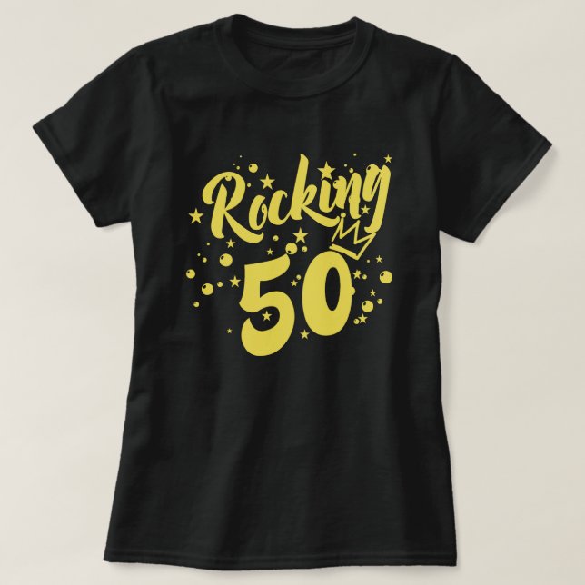 Rocking 50 Birthday T-Shirt (Design Front)