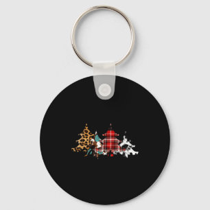 Rocking Around The Christmas Tree Buffalo Plaid Ch Keychain
