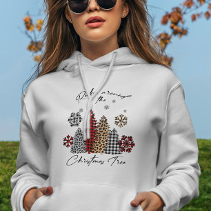 Rocking Around the Christmas Tree Plaid Check Hoodie