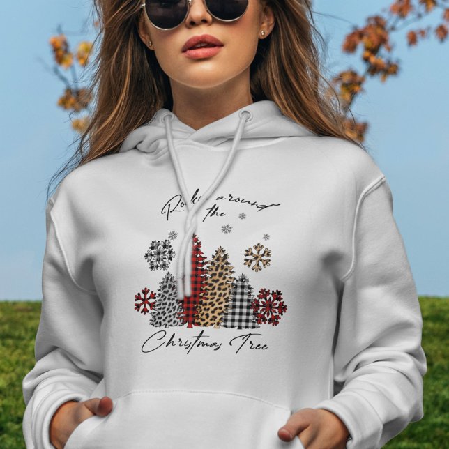 Rocking Around the Christmas Tree Plaid Check Hoodie (Creator Uploaded)