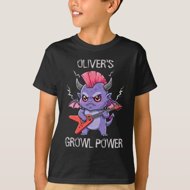Rocking Baby Dragon - Growl Power T-Shirt (Front)