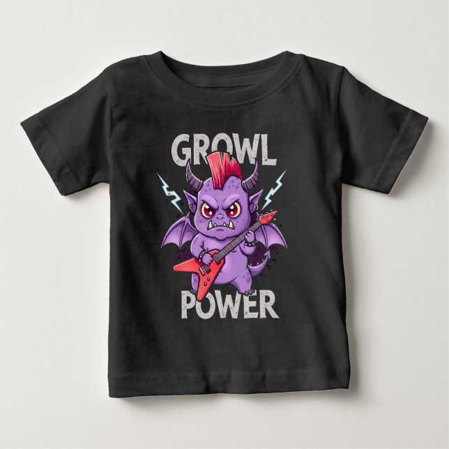 Rocking Baby Monster - Growl Power Baby T-Shirt (Front)