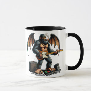 Rocking Bigfoot Shreds on Guitar Mug