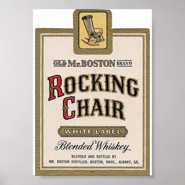 Rocking R Whisky Rocking Chair Blended Whiskey Vintage Cover Ad Poster | Zazzle