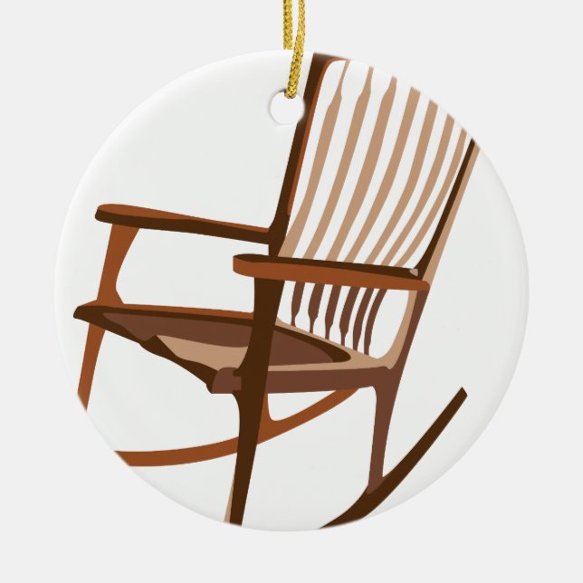 Rocking Chair Ceramic Ornament (Front)