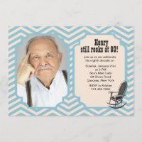 Rocking Chair Chevron Photo Invitation