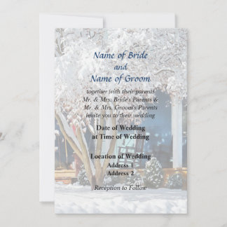 Rocking Chair on Porch in Winter Wedding Products Invitation