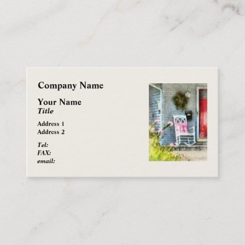 Rocking Chair With Pink Pillow Business Card
