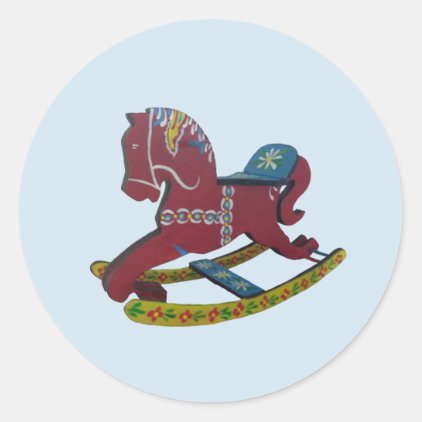 Rocking Dala Horse Classic Round Sticker