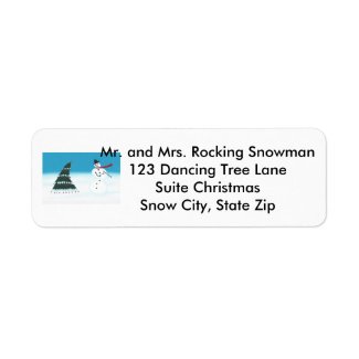 Rocking Dancing Snowman Christmas Address Labels