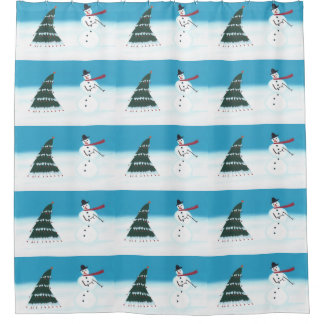 Rocking Dancing Snowman Christmas Shower Curtains