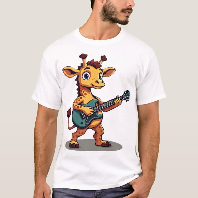 Rocking giraffe with guitar Classic T-Shirt (Front)