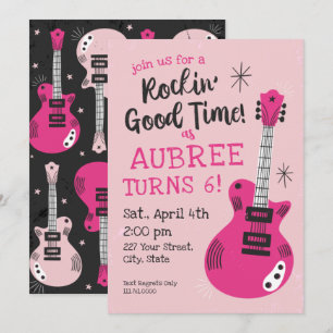 Rocking Good Time Rockstar Birthday Invitation
