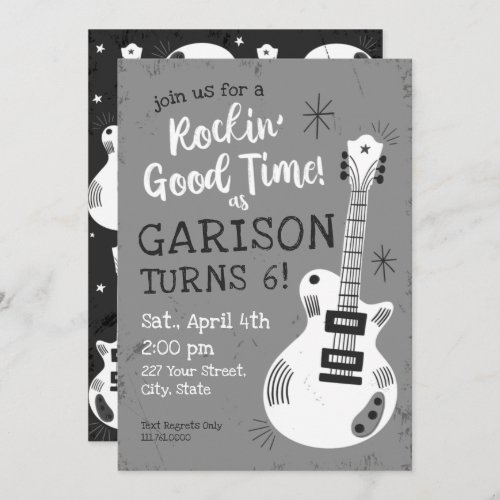 Rocking Good Time Rockstar Birthday Invitation