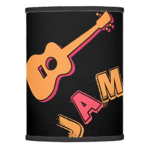 Rocking Guitar, Music Jam Style, Orange & Red Art Lamp Shade