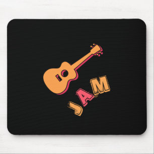 Rocking Guitar, Music Jam Style, Orange & Red Art Mouse Pad
