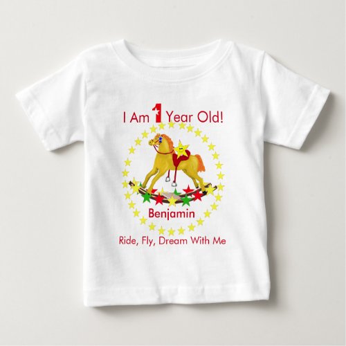 Rocking Horse 1st Birthday Party Baby T_Shirt
