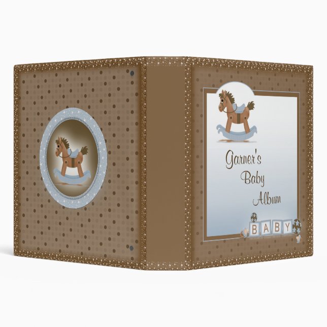 Rocking Horse Baby Album 3 Ring Binder (Background)