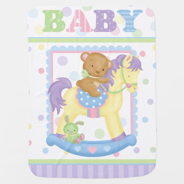 Rocking Horse Baby Blanket (Front)