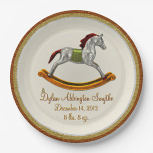 Rocking Horse Baby (Personalized) Paper Plates