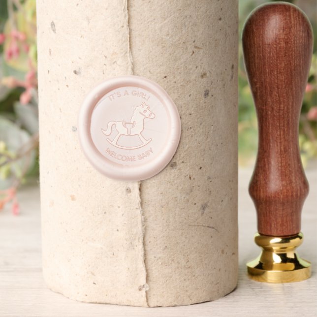 Rocking Horse Baby Shower Birth Announcement Wax Seal Stamp (Insitu (Parchment))