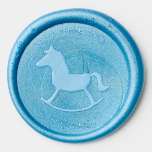 Rocking Horse Baby Shower Birth Announcement Wax Seal Sticker