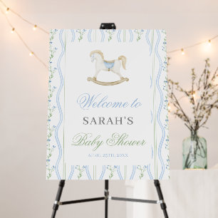 Rocking Horse Baby Shower Boy Welcome Sign