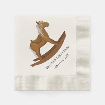 Rocking Horse Baby Shower Custom Paper Napkins by PartyPrep at Zazzle