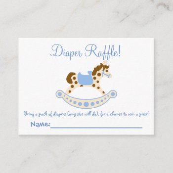 Rocking Horse Baby Shower Diaper Raffle Tickets Enclosure Card by LaBebbaDesigns at Zazzle