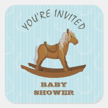 Rocking Horse Baby Shower Envelope Seal by PartyPrep at Zazzle