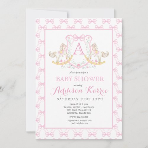 Rocking Horse Baby Shower Invitation