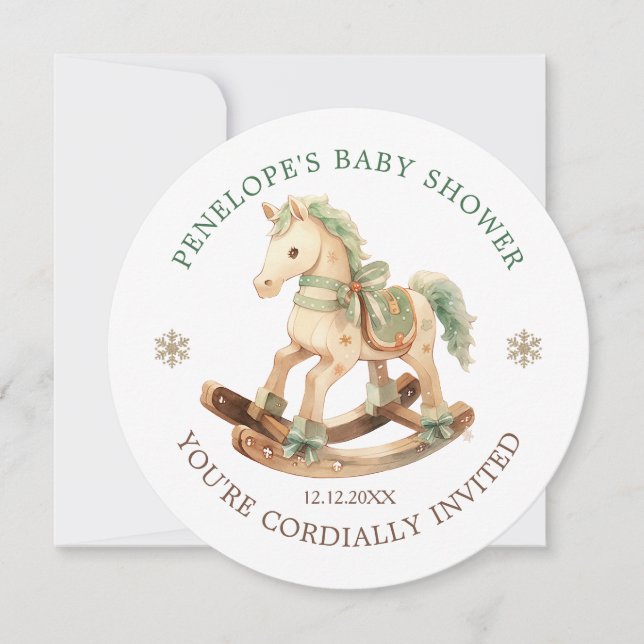 Rocking Horse Baby Shower Invitation (Front)