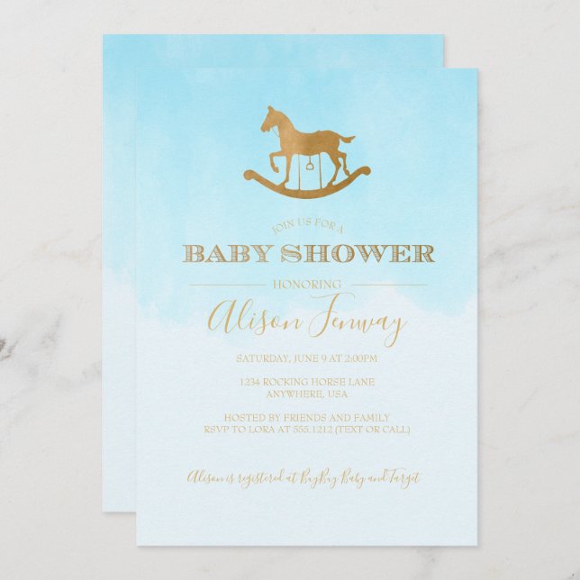 Rocking Horse Baby Shower Invitation (Front/Back)
