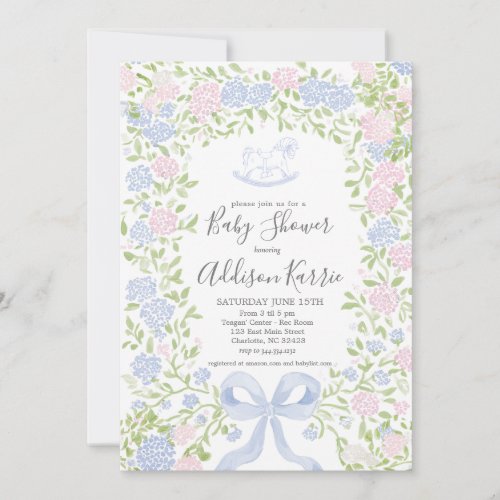 Rocking horse baby shower invitation