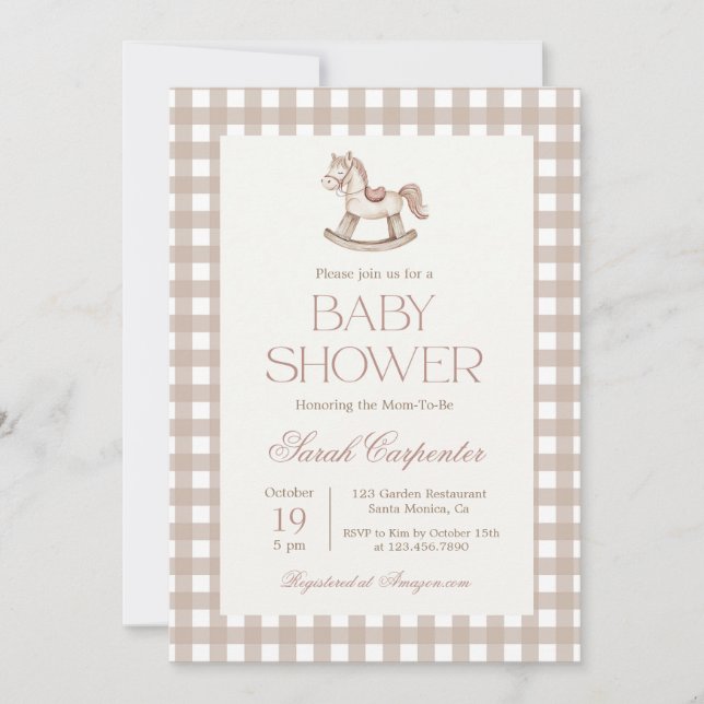 Rocking Horse Baby Shower invitation (Front)