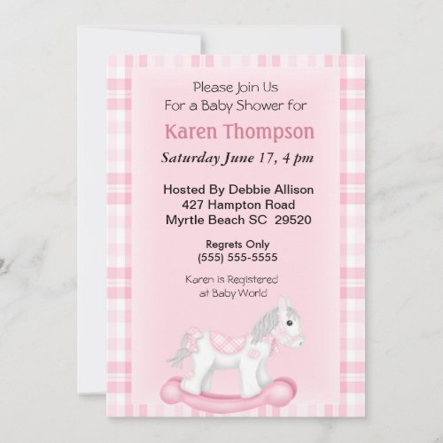 Rocking Horse Baby Shower  Invitation