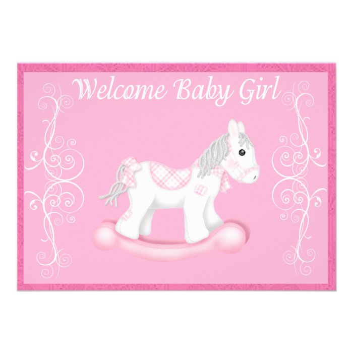 Rocking Horse  Baby Shower Invitation (Girl)