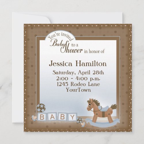 Rocking Horse Baby Shower Invitations