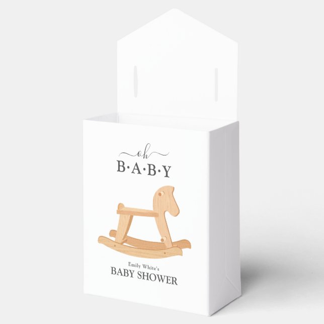 Rocking Horse Baby Shower Minimalist Baby Shower Favor Boxes (Opened)